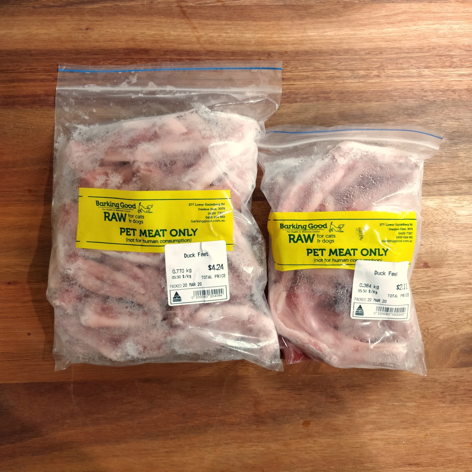 Duck Feet - .90 kg - Raw - Barking Good 